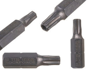 Bit końcówka głowica do wkrętarki klucza TORX T25Hx1/4" L-25mm z otworem ROCKFORCE