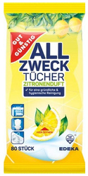 Chusteczki Nawilżane MOKRE Uniwersalne 80szt Cytrynowe CZYSZCZĄCE G&G Allzweck Tucher NIEMIECKIE