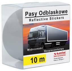 FOLIA TAŚMA KONTUROWA ODBLASKOWA PASY TIR BIAŁA 10m x 5cm 1/28023