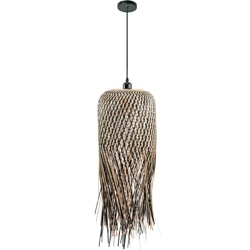 LAMPA SUFITOWA WISZĄCA NATRUAL BOHO TRAWA PLECIONA ŻYRANDOL E27 TOOLIGHT