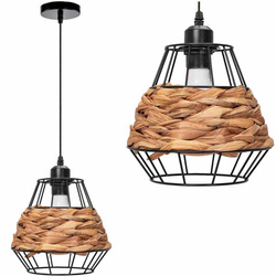 LAMPA WISZĄCA SUFITOWA NATURAL PLECIONA ŻYRANDOL E27 BOHO E27 Toolight