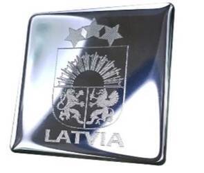 NAKLEJKA WLEP NA AUTO SAMOCHÓD  WLEPKA ALUMINIOWA WYPUKŁA GODŁO LATVIA 3D 7 x 7cm 2/33340