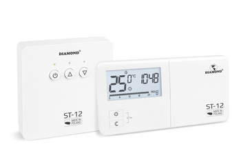 REGULATOR TEMPERATURY: TYGODNIOWY  PROGRAMOWALNY  BEZPRZEWODOWY (R25 RT)  ST-12