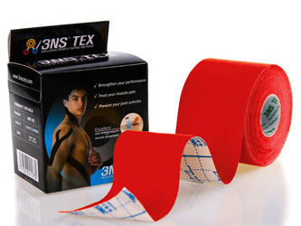 Taśma kinezjologiczna 3NS TEX Kinesiology tape taping 5 M Czerwony