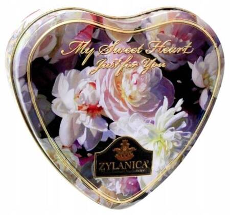 HERBATA CZARNA LIŚCIASTA SYPANA ZYLANICA HEART FLORAL PUSZKA 100g