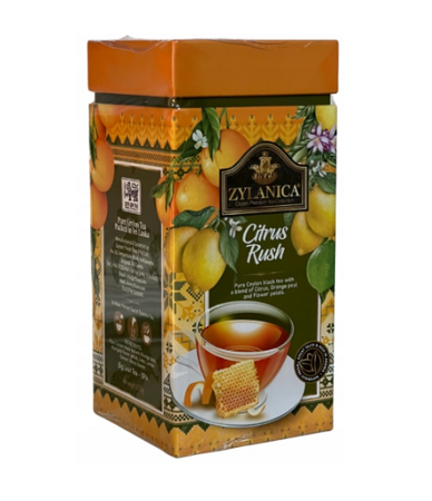 HERBATA CZARNA SYPANA liściasta ZYLANICA BLACK TEA CITRUS RUSH PUSZKA 200g