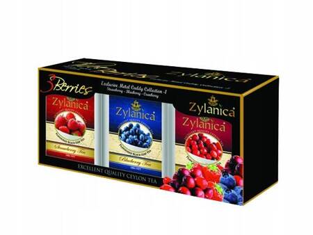 Herbata Liściasta owocowa ZYLANICA Zestaw THREE BERRIES PUSZKI 3x100 g