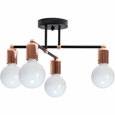 LAMPA SUFITOWA WISZĄCA ZŁOTA ROSE GOLD POCZWÓRNA LOFT ŻYRANDOL TOOLIGHT