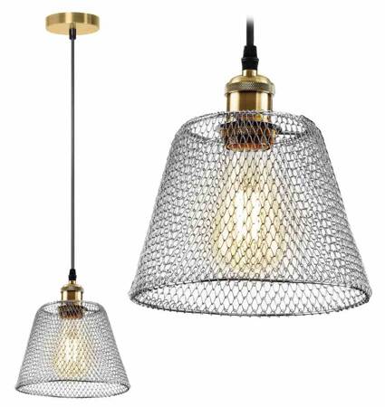 LAMPA SUFITOWA WISZĄCA ŻYRADOL CHROM DRUCIANA 20 CM LOFT E27 Toolight