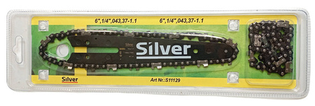 PROWADNICA + 2 ŁAŃCUCH DO PIŁY PILARKI elektrycznej spalinowej 6 cal 1/4 043,37-1,1mm 37 ogniw S11129