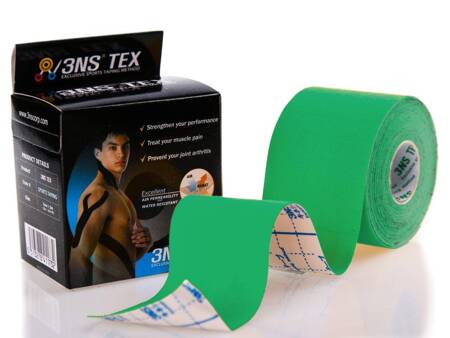 Taśma kinezjologiczna 3NS TEX Kinesiology tape taping 5 M Zielony