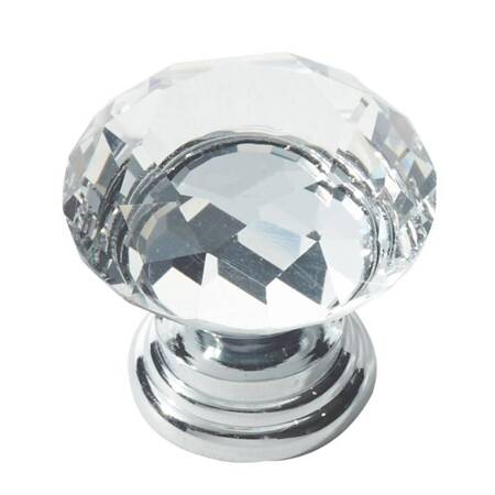 UCHWYT GAŁKA  MEBLOWA DO MEBLI SZAFEK CHROM + CRYSTAL 30MM GKS002-30 AMIX