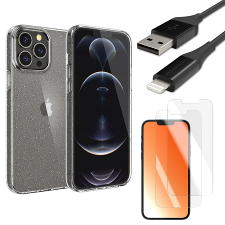 Zestaw Akcesoriów do iPhone 13 Pro Max ETUI KABEL LIGHTNING 2x SZKŁO HARTOWANE